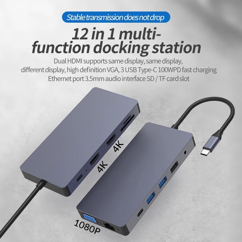  HDMI MST USB C Ʈ ŷ ̼, ƺ  HP  ǽ , 12  1 USB 3.0 VGA RJ45 PD 
